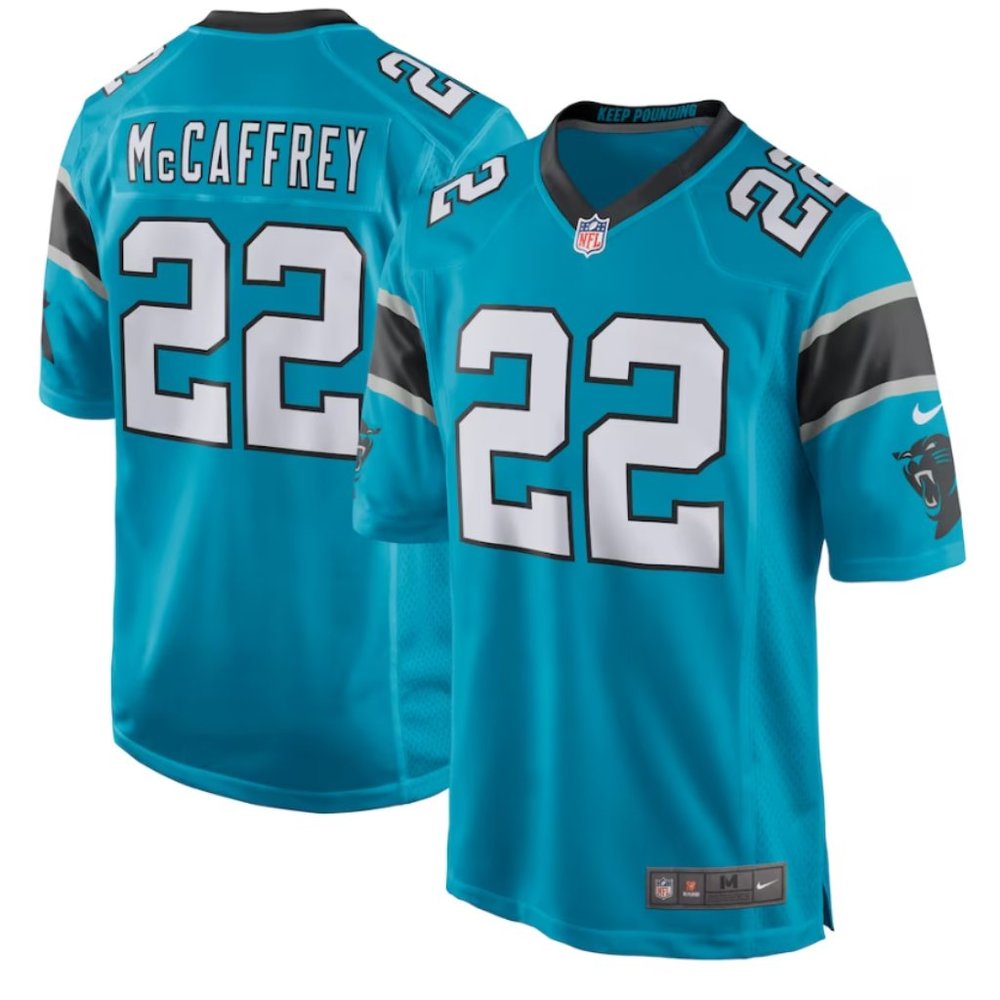 Men's Nike Christian McCaffrey Blue Carolina Panthers Game Jersey